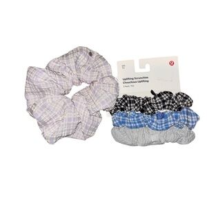 lululemon Uplifting Scrunchies Bundle NWT Oversized + 3 Pack Plaid